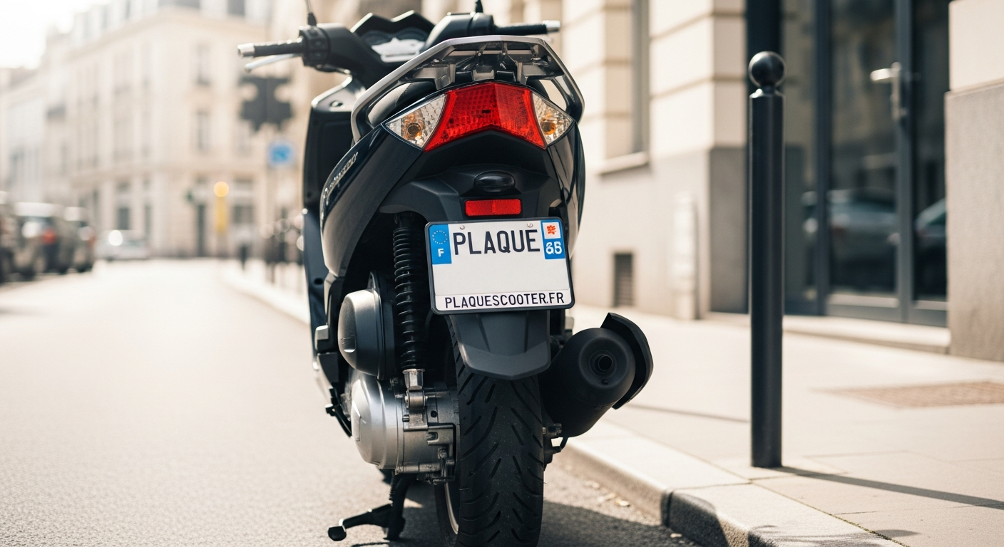 Schéma explicatif des zones de fixation et des réglementations pour une plaque de deux-roues